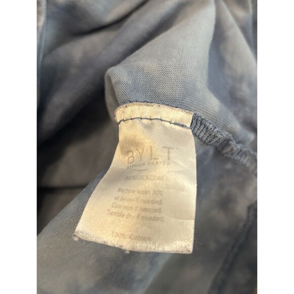 BYLT Shirt Mens Size Large Tee Drop Cut Short Sleeve Crewneck Tie Dye Blue - Picture 6 of 7